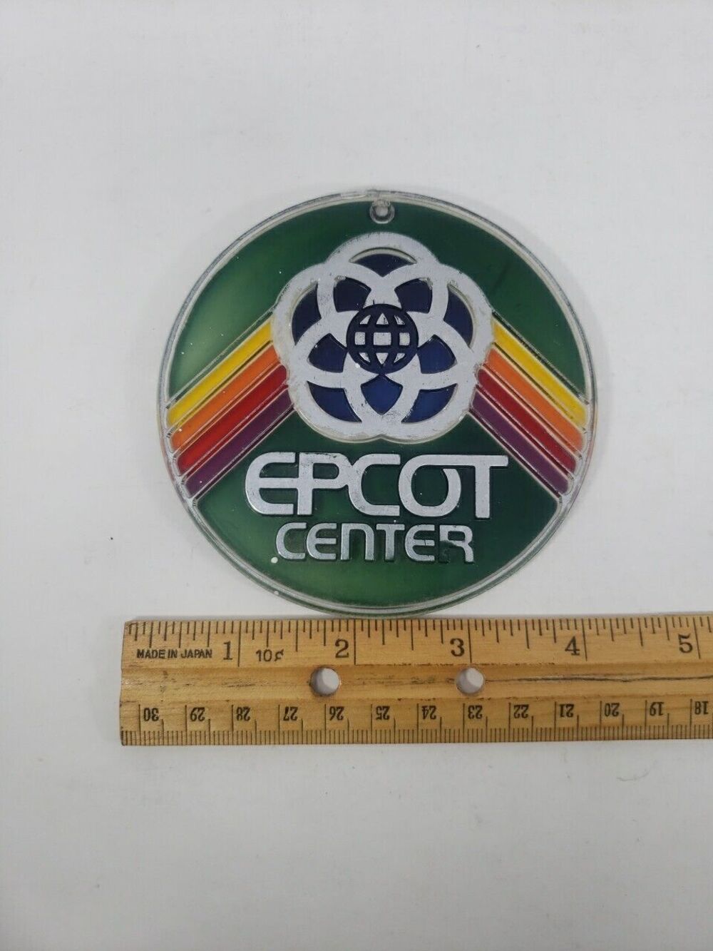 Disney World Epcot Center Keychain Ornament Vintage 1980s Rainbow Uncommon READ*